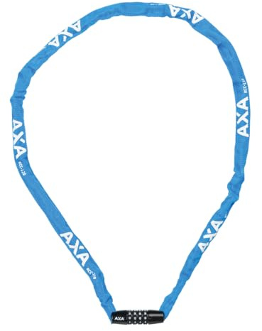 AXA Rigid RCC 120 - Lucchetto a catena con codice - 120 cm - Maglia in acciaio 3,5 mm - Livello di sicurezza 3 - Custodia protettiva - Blu