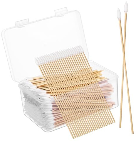 HOMOCONO 500 Piezas Bastoncillos de Algodón de Precisión Unidades Hisopos Puntiagudos para Maquillaje Limpieza de Oídos y Cutículas y para Superficies