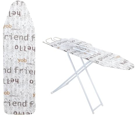107 x 30 cm Ironing Board, Medium Folding Ironing Board, Space Saver Ironing Boards, Lightweight Non Slip Iron Boards for Home, Household, Office, Bathroom (White)