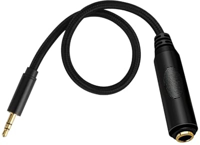 Lueden Headphone Adapter 3.5mm to 6.35mm 1/4 Female to 3.5mm Mini Jack Male Stereo Audio Jack Adapter Aux Extension Cable Audio Converter Cord Plug for Guitar Amplifiers Home KTV System, 1FT/30cm