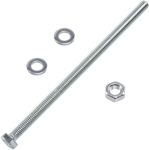 AERZETIX - Kit set di 10 bulloni M6x120 mm a testa esagonale + 20 rondelle M6x12 mm + 10 dadi esagonali M6 per fai-da-te e fissaggi leggeri | in acciaio