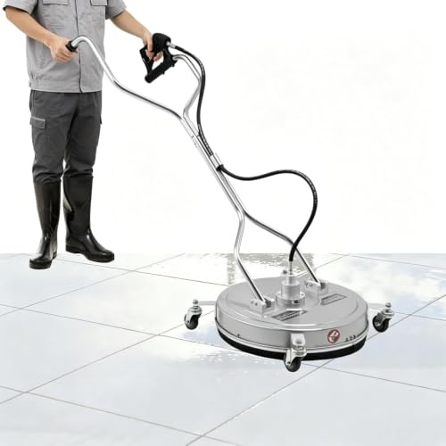 Flächenreiniger, Edelstahl Einscheibenmaschine, Professioneller Bodenreiniger, Hochdruckreiniger, Bodenreiniger, Kaltreiniger, für Balkone, Terrassen, Schwimmbäder