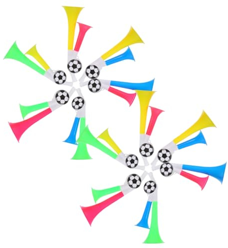 Toddmomy 10 Stück Laute Plastik tröten Fußball Fanfare Doppelrohr Tröte Cheer Horn Fanartikel für Sportveranstaltungen und Partys Bunte Zufällige Designs zum Anfeuern und Feiern