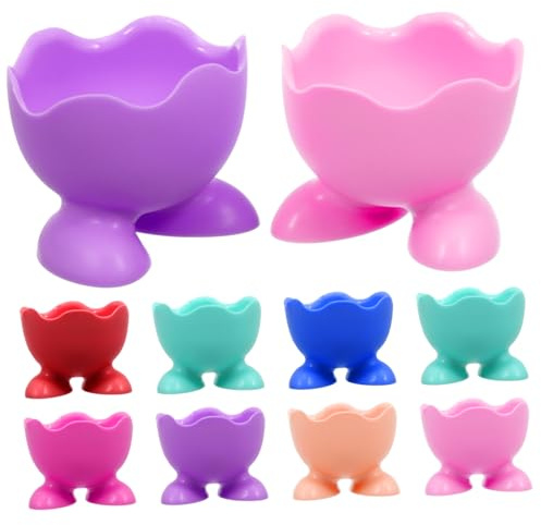IMIKEYA 10 Piezas Soportes para Huevos Cocidos de Silicona Molde Práctico para Huevos al Vapor Utensilios Resistentes y Seguros para Cocina Colores Surtidos Color Color Aleatorio