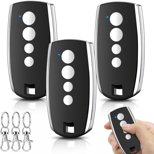 433 MHz Telecommande Portail Compatible avec King Gates, 4 Canaux Compatible avec King Gates STYLO 4K, STYLO 2K, STYLO, Ersatz Télécommande de Porte de Garage 433Mhz, 3 Pièces