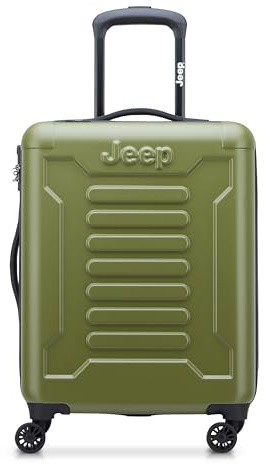 DELSEY Jeep JH004C Kabinenkoffer, Hartschale, Slim, 54 cm x 40 cm x 20 cm, S Slim, Grün