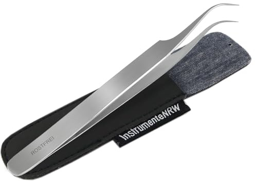 Premium Zeckenpinzette Zeckenzange aus Edelstahl mit Aufbewahrungs-Etui | Zecken Pinzette, Qualitätsstahl Rostfrei, Zeckengreifer mit gebogener Spitze zur präzisen Zeckenentfernung 11,5 cm