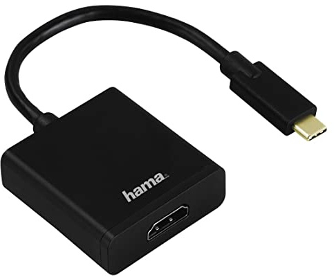 Hama 00133474 Kabelschnittstellen-Adapter HDMI USB Typ-C schwarz - Kabeladapter (HDMI, USB Typ-C, Male Connector/Female Connector, schwarz)