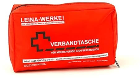 LEINAWERKE 30024 Verbandtasche ÖNORM V 5101 in Folientasche rot - weiß/schwarz, 10 Stk.