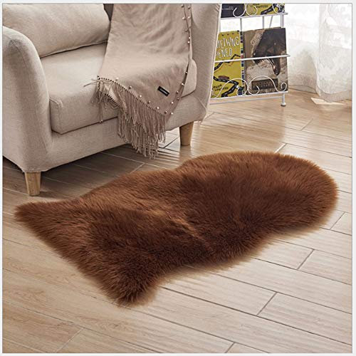 QIKEGooods Alfombra de piel de oveja sintética suave y esponjosa, para sala de estar, dormitorio, sofá y silla