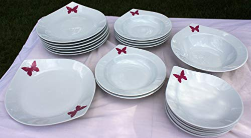 DON HIERRO - Vajilla completa de 20 piezas de porcelana, Anna, 6 servicios