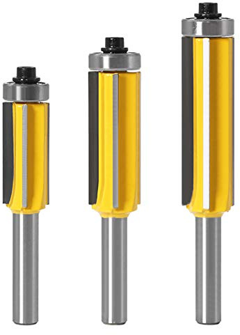 Schaftfräser Flush Trim Bit 8mm Schaft Holzbearbeitung Fräser Bit 3pcs Trimmbit Oberfräsen-Bits Holz Fräser Router Bit