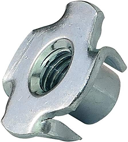 AERZETIX - Set di 50 - Dadi a griffe - per inchiodare con 4 spine - Dadi a martello - Parte metallica/tassello/assemblaggio - Acciaio zincato - Filettatura M6x9 metrica femmina - C45749