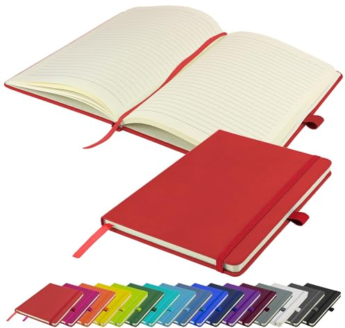 A5-Notizbuch neu liniert Hardcover-Tagebuch Notizblock Notizen Tagebuch (rot)