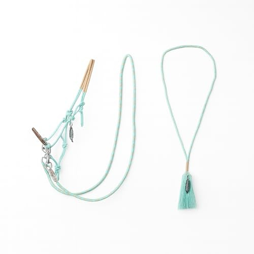 ARBO-INOX Knotenhalfter-Set mit Zügel und Halsring – für Bodenarbeit – Full Warmblut Ice-Green