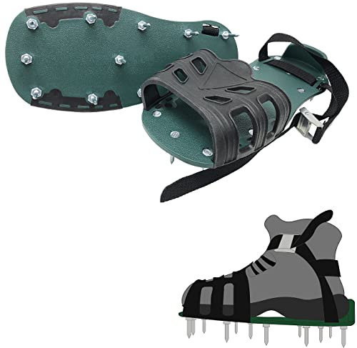 Pangolino Nagelschuhe fertig montiert | Aerifizierschuhe mit zwei Nagellängen 42 & 60 mm | Rasenlüfter & Estrichschuhe | Größen 37–48 | inkl. elastischer Riemen