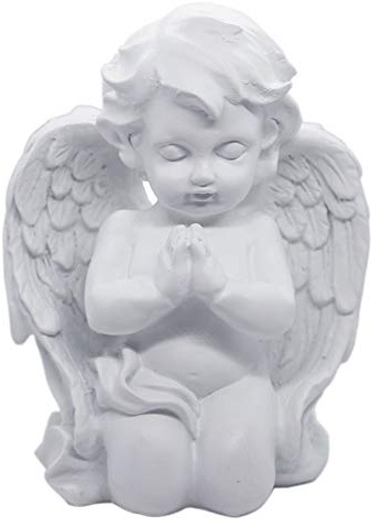 YANGMEI Kniende betende Engelsstatue Engel Statue Figur Indoor Outdoor Home Garten Dekoration Flügel Engel Statue Skulptur Gedenkstatue Weiß