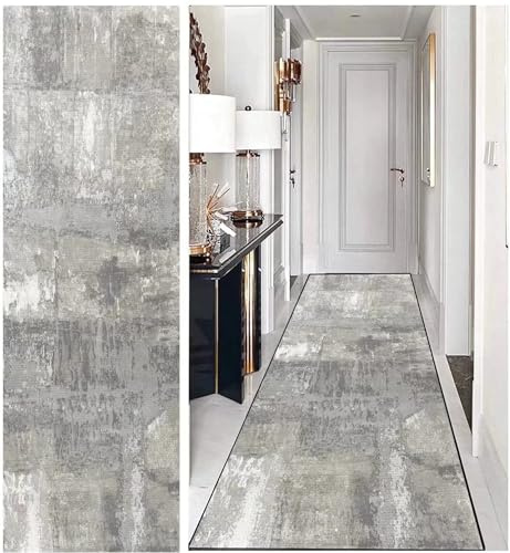 DTUQYX Läufer Lang Flur rutschfest Teppich Küche 50 x 240CM, Polyester Waschbar und Dauerhaft, Schlafzimmer Muster Carpet, für Wohnzimmer Büro Esszimmer, Anpassbar Teppichläufer Meterware