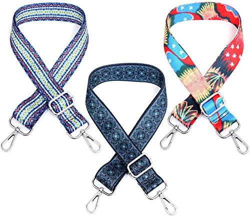 Taschengurt Breit Schulterriemen Schultergurt für Taschen Bunt Trageriemen Handtasche Umhängegurt mit Karabiner Taschenriemen 80-140cm Verstellbar Taschengurtband 3.8cm Taschenband