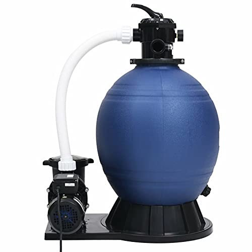 Tidyard Sandfilter mit 47-Wege-Ventil & Pumpe Sandfilteranlage Poolfilter Poolpumpe Filteranlage Filterkessel Schwimmbecken Blau