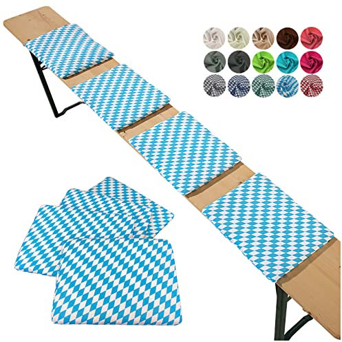 heimtexland ® Bavaria - Juego de 4 cojines para banco de cerveza, muebles de jardín
