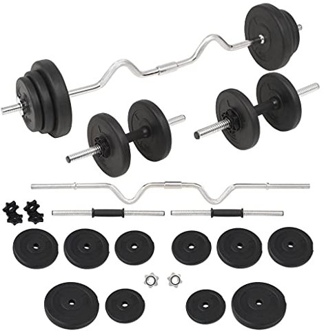 XUNFU Langhantel- und Kurzhantelset 30 kg, Hanteln Set, Kurzhanteln, Dumbbells, Hantelset, Kraftraining, Strength Training Equipment, Gewichte Set