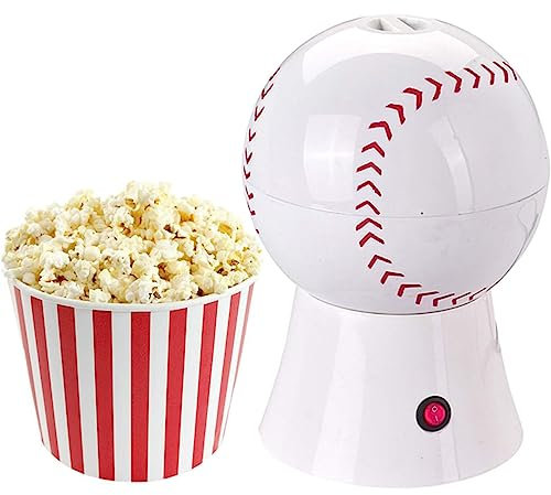 UZIAH Mini Hot Air Popcorn Maker, 1200W Soccer/Basketball/Volleyball Style Popcorn Machine, Healthy Popcorn Suitable for Family Cinema Party,C
