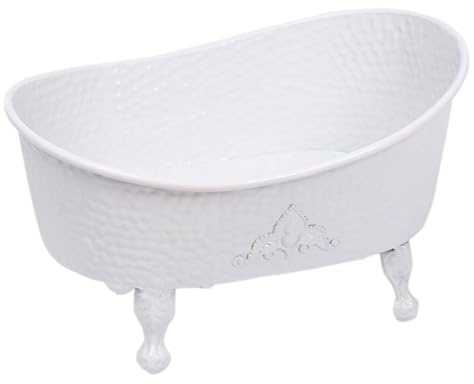 Abaodam Mini Bathtub for Newborn Photography Props, White, Baby Tubs for Infants to Toddler, Metal Bathtub Newborn Basket