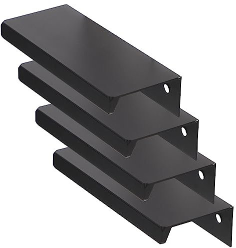 Veemoon Schrankgriff 4 Stück Schranktürgriff Möbelschublade Schrank zieht verdeckte Griffe Fingerkantengriffe für Schränke unsichtbarer Schubladengriff lang handhaben Metallschrank