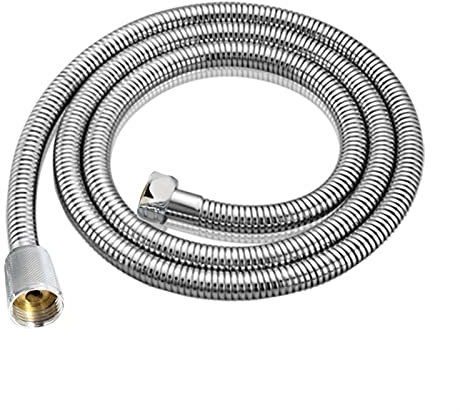 Duschschlauch,Brauseschlauch 1,5/2/3 Meter Edelstahl Dusche Schlauchverschlüsselung Explosionsgeschützte Schlauchfederröhre Zugrohr Badezimmer Zubehör (Color : Silver, Size : 3 Meters)
