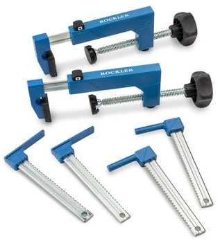 Rockler Quick Release Multi Clamps, Pair – Durable Powder-Coated Quick Grip Clamps – Adjustable Clamp for Faster Clamping - Perfect Woodworking Clamp Set w/Interchangeable 3 Different Type Heads.