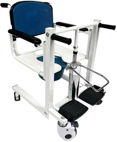 LIBRACTA Geriatric Lift Transfer Chair, Hydraulische Patientenhebehilfe, Toilettenstuhl Für Ältere Menschen Mit Rädern Transfer Duschstuhl, 180° Offen, Höhenverstellbarer Patientenlift