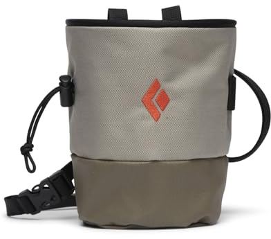 BLACK DIAMOND Mojo Zip Chalk Bag | Zippered Storage Pocket | Fleece-Lined Interior | Adjustable Belt for Rock Climbing & Bouldering | Moonstone