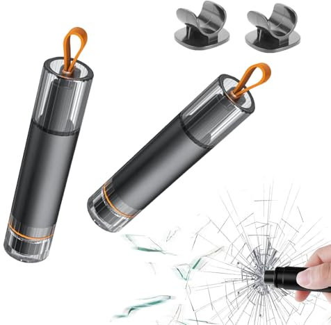 STFALI Martillo de emergencia, martillo de seguridad con cortador de cinturón, punzón de resorte con cortador de cinturón, martillo de emergencia con cortador de cinturón 2 en 1