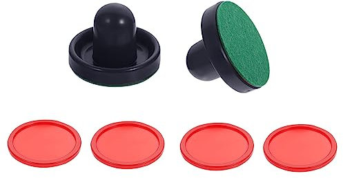 HONMEET 1satz Air Hockey Paddles Und Pucks Tischspiel Zubehör Tiefblaue Schläger Und Rote Pucks Langlebig Und Für Spannende Spiele Mit Familie Und Freunden