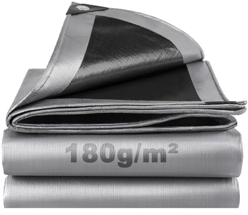 SHANNA Tarpaulin 2x3 m Waterproof Heavy Duty Tarp Sheet Cover, Thicken 180 GSM PE Tarpaulin with Reinforced Grommets, MultiPurpose Outdoor Use for Garden Furniture Camping Ground Sheet Truck Cover