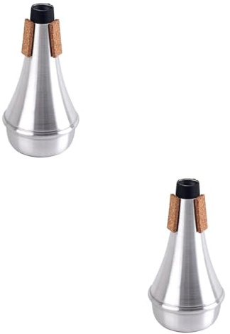 BESTonZON 2St Trompetendämpfer für Anfänger Löscher altavozes Lautsprecher Horn Trompetenschalldämpfer Trompete gerade Tasse Hölzern Silver