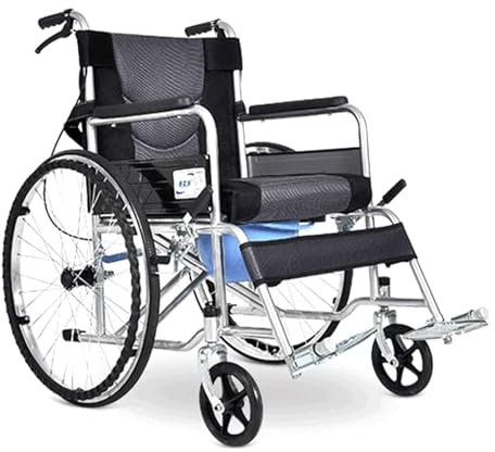 Fauteuil roulant de sécurité Fauteuils roulants pliants Fauteuils roulants de transport en aluminium Fauteuils roulants de voyage légers avec frein à main Chaise de transport Charge 180 kg Facile à t