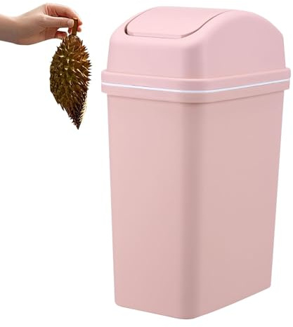 Naqqios Cestino per rifiuti con coperchio apribile, cestino per rifiuti con coperchio, cestino per la spazzatura alta creativo da 10 litri - Cestino per rifiuti da cucina spesso, della spazzatura da