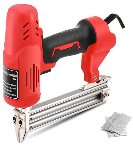 Electric Nail Gun, 28mm Heavy Duty Nailer for Upholstery, DIY Project, Included Nails 300pcs, Nailer Gun for Woodworking, Decorating, Home Improvement