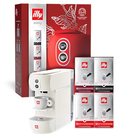 illy XMAS BUNDLE MACCHINA CAFFE' A CIALDE BIANCA EASY CON 72 CIALDE CONFEZIONE NATALIZIA