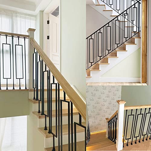 Modern Metal Railing Spindles for Stairs Banister 100cm 150cm Height 1/2/5/10 Pcs Ideal for Home Garden Wall Decor Double Panel Villa Landing Fence Post Contemporary Balusters Posts