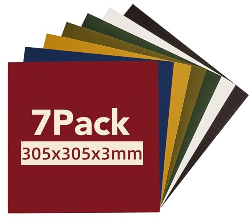 ROWOOD Sperrholzplatten vorgefärbt 7PCS 305x305x3mm Sperrholzplatten für Modellbau, DIY-Basteln, Lasergravur, Holzverbrennung
