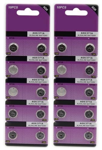 Morain 20 unidades/10 pilas alcalinas de botón AG6 SR920SW AG6/920/371 de 1,5 V para dispositivos pequeños