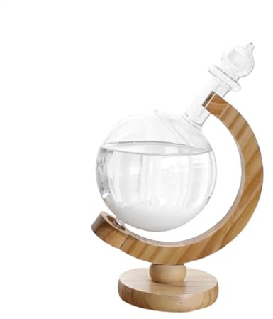 Botella de tormenta de tormenta de clima creativo - Globe de agua a base de globo | Decoración elegante de la casa y oficina, adorno elegante inspirado en el barómetro, excelente regalo navideño para