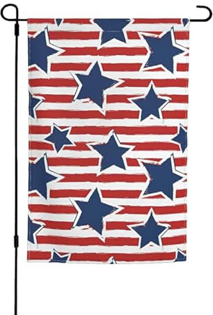 rote weiße Sterne Streifen Flagge Druck Garten Flagge (12 x 18 in) doppelseitige Flagge Banner für Terrasse Rasen Outdoor Wohnkultur