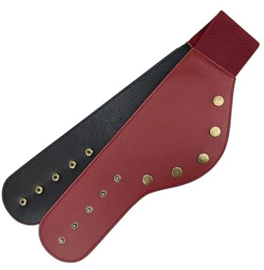 kokdid Übergroßer Taillengürtel, Punk, breite Kette, strapazierfähiges Korsett, moderner Bund, Taillenkette, Nietengürtel, rot, Length: 88cm