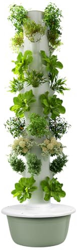 AIZYR Torre Idroponica Torre Verticale per Fioriere con Pompa di Idratazione, Kit per Sistema di Coltivazione Idroponica Vaso per Giardinaggio per Fragole, Fiori, Ortaggi,9 Layer