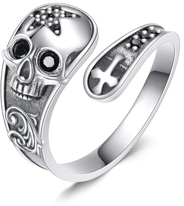 Cross Spoon/Skull/Wiches Knot/Shark/Highland Cow/Volleyball/Bee/Dachshund/Axolotl/Hug Ring Sterling Silver Rings Jewellery Gifts for Women Mum