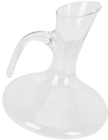 CONGARTENO Decantador Grande de Vino Tinto de Vidrio Transparente Diseño Curvo para Vertido Rápido, Dispensador Doméstico Multifunción para Vino, Whisky y Vodka, Uso en Hogar y Eventos